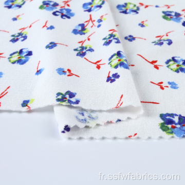 Tissu d&#39;impression textile de mini fleur tricoté personnalisé en jersey